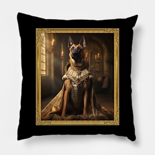 Regal Belgian Malinois - Medieval Princess (Framed) Pillow