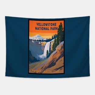 Yellowstone National Park Vintage Travel Poster Tapestry