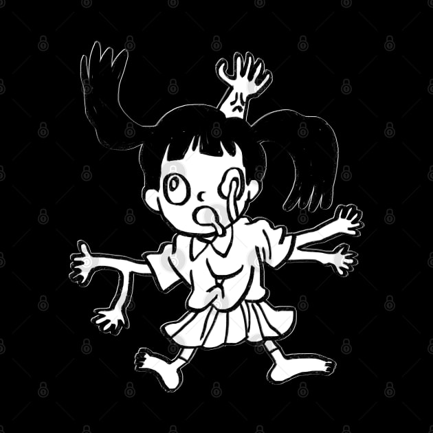 spooky creepy monoko monster girl redraw by mudwizard