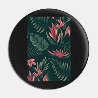 Green Hawaiian Pattern Pin