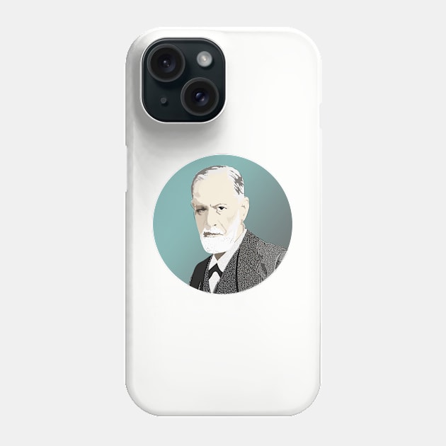 Sigmund Freud portrait Phone Case by Slownessi