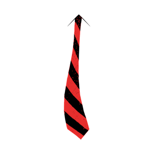 Fake Necktie Fashion Series - Retro Red and Black Stripes T-Shirt