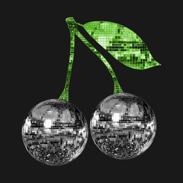 Pair of Silver Disco Ball Cherries by Art by Deborah Camp