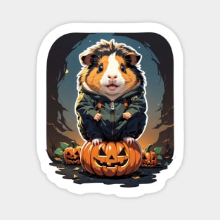 cute guinea pig with pumpkins Magnet