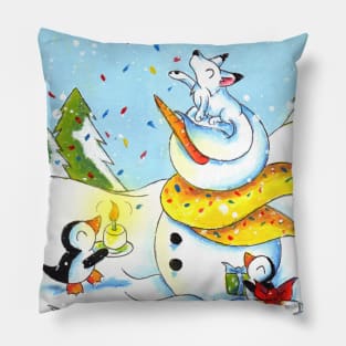 Snowy Surprise Party Pillow