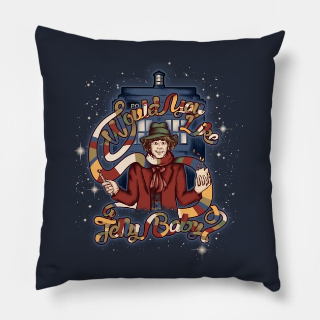 Would You Like a Jelly Baby? Pillow by CreativeOutpouring