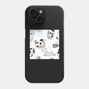 Cute cats and fanny dogs pattern Phone Case