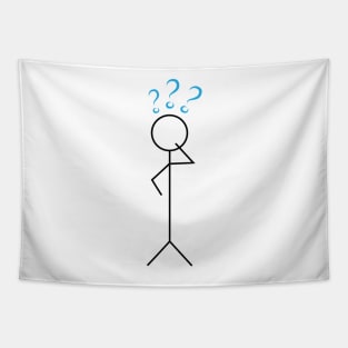 Stick figure with question marks Tapestry