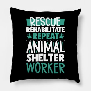 Rescue animals - animal shelter worker Pillow