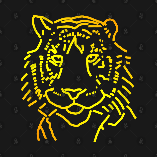 Yellow Tiger Face by ellenhenryart