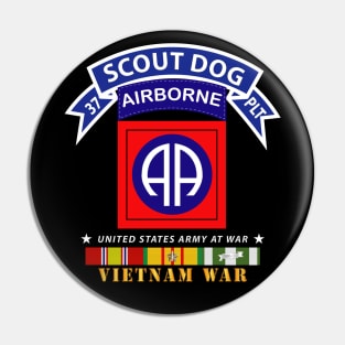 37th Scout Dog Platoon - 82nd Airborne Div  w VN SVC Pin