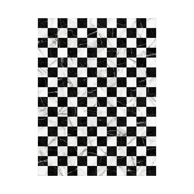 Marble Checkerboard Pattern - Black and White by ZoltanRatko