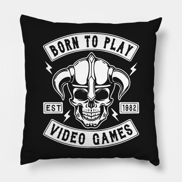 GAMING - BORN TO PLAY VIDEO GAMES Pillow by Tshirt Samurai