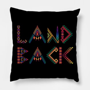 Landback in Colorful Geometric Pattern Pillow