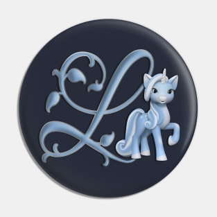 Monogram L Custom Unicorn Pin