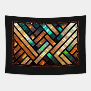 Fire Opal and Mother of Pearl Mosaic Inlay Tapestry