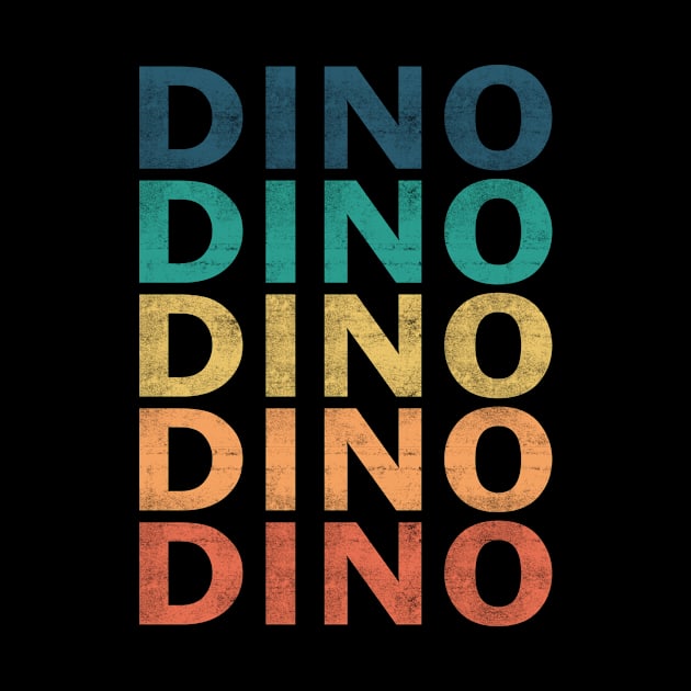 Dino Name T Shirt - Dino Vintage Retro Name Gift Item Tee by henrietacharthadfield