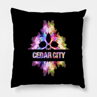 Cedar city Tie Dye Watercolor Gift Souvenir Pillow