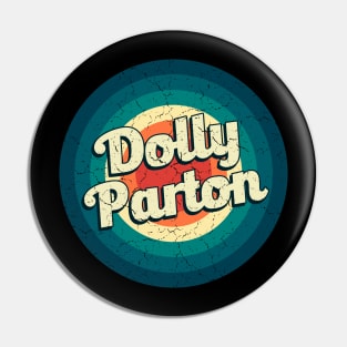 Graphic Dolly Name Retro Vintage Circle Pin