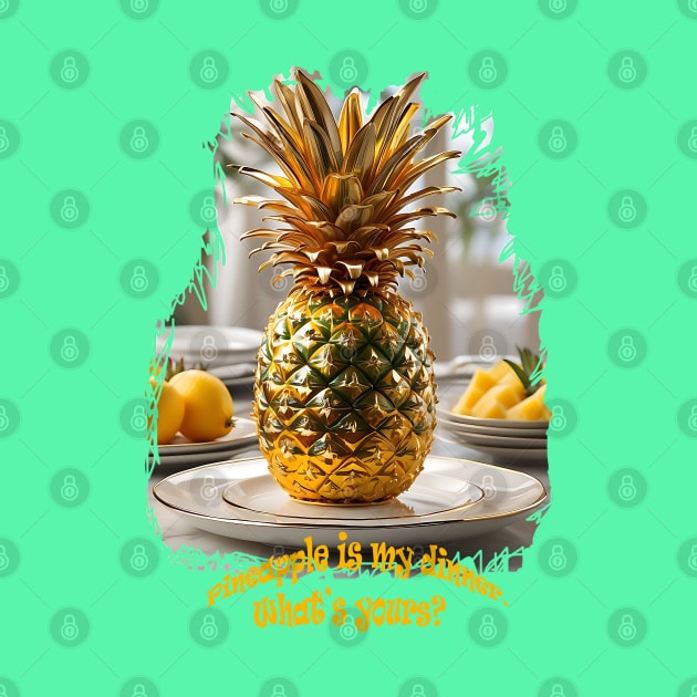 Pineapple dinner. AI generated image by Khala