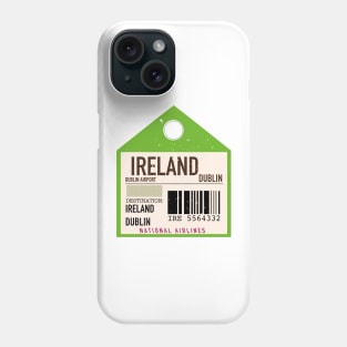 Ireland Dublin vintage style plane ticket Phone Case