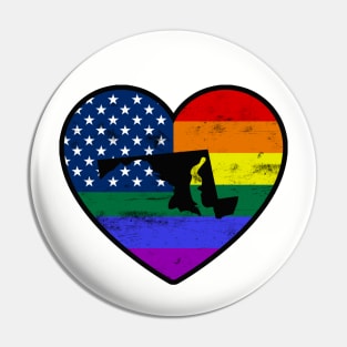 Maryland United States Gay Pride Flag Heart Pin