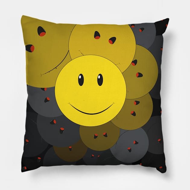 Good and Evil Emotions Pillow by MonkeyFingersArts