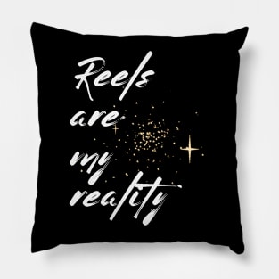 REELS ARE MY REALITY - BLACK AND WHITE GRAFFITI Pillow