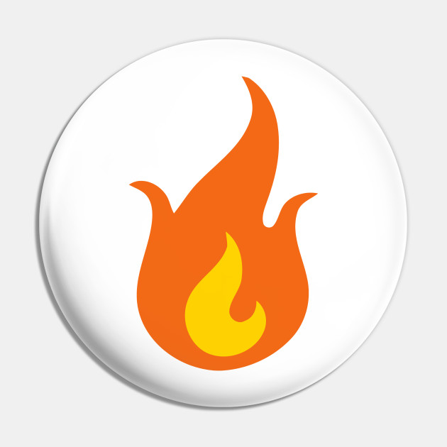 Fire Flame Emoticon Icon - Emoji - Pin | TeePublic