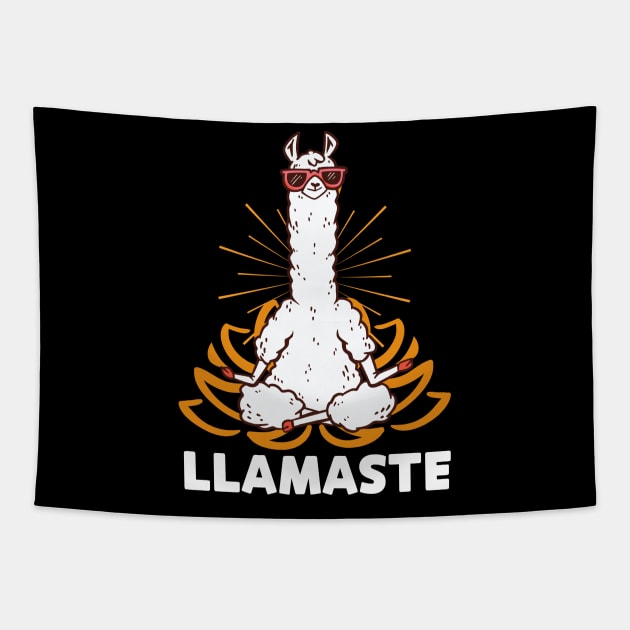 Cool White Llama Doing Yoga Tapestry by JB.Collection