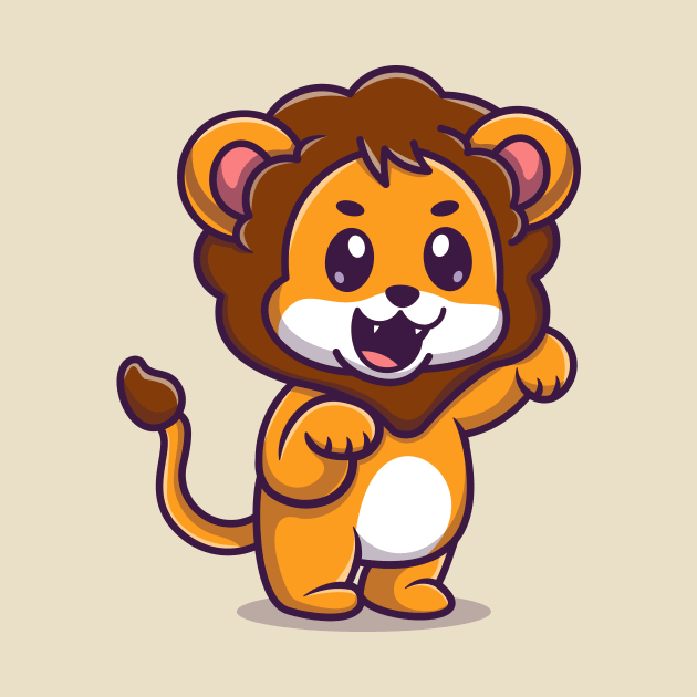 Cute Baby Lion Cartoon by Catalyst Labs