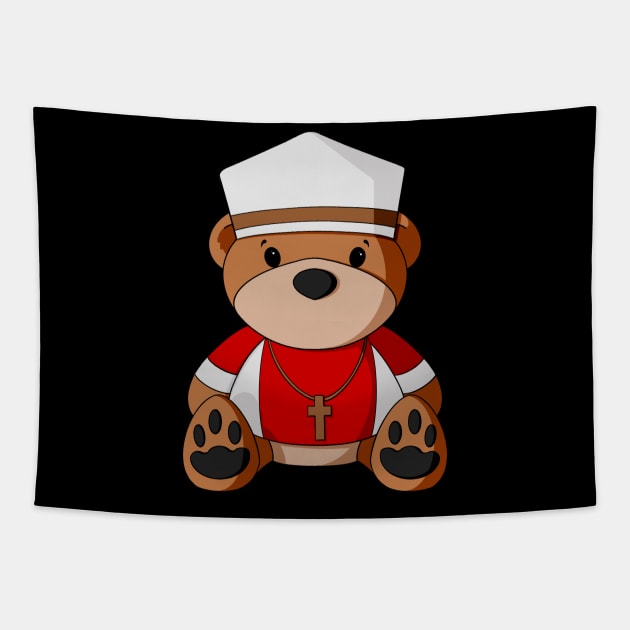 Priest Teddy Bear Tapestry by Alisha Ober Designs