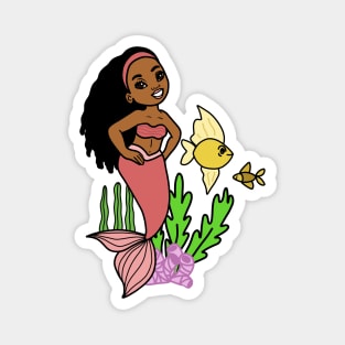 Cute Afro Mermaid Melanin Girl Magnet