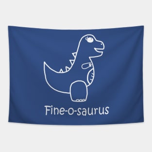 Fine-o-saurus Rex White Pocket Tapestry