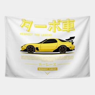 Yellow JDM RX 7 FD3 s Racing Tapestry