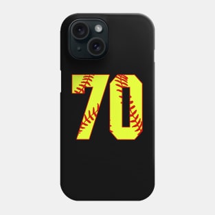 Fastpitch Softball Number 70 #70 Softball Shirt Jersey Uniform Favorite Player Biggest Fan Phone Case