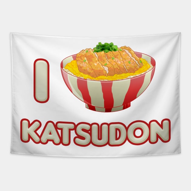 I Love Katsudon Tapestry by CCDesign