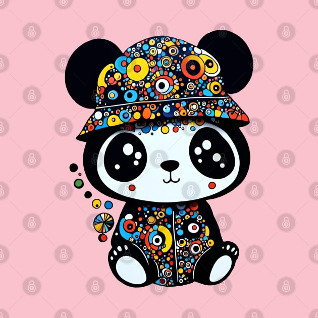 Cute Panda with Dottie Hat by LyndiiLoubie