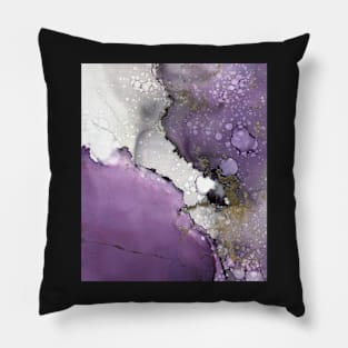 Grey and Purple Galaxy Art, Abstract Painting Pillow