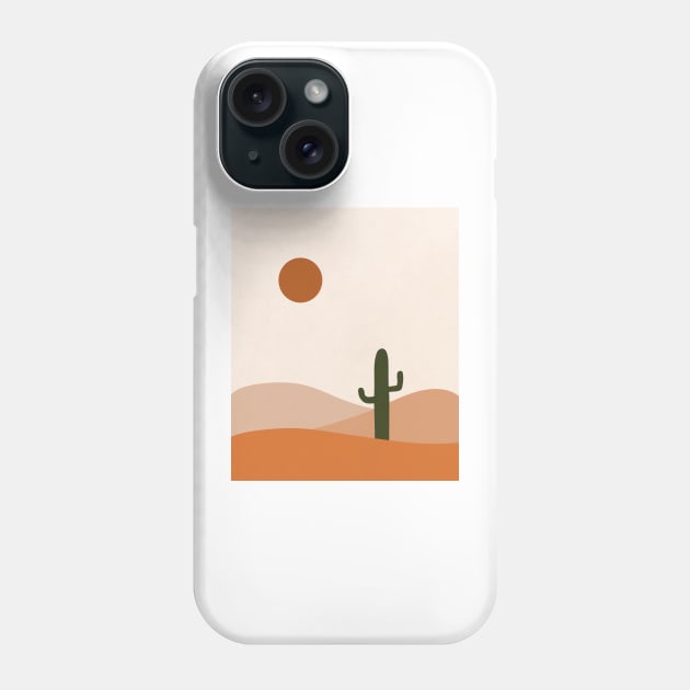 Cactus in the desert sand Phone Case by Laevs