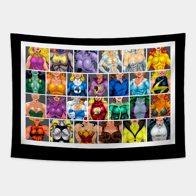 ABC's of Superheroines Tapestry by Twogargs