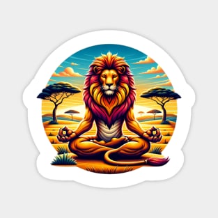 Zen Lion Meditation in Savannah Sunset Magnet