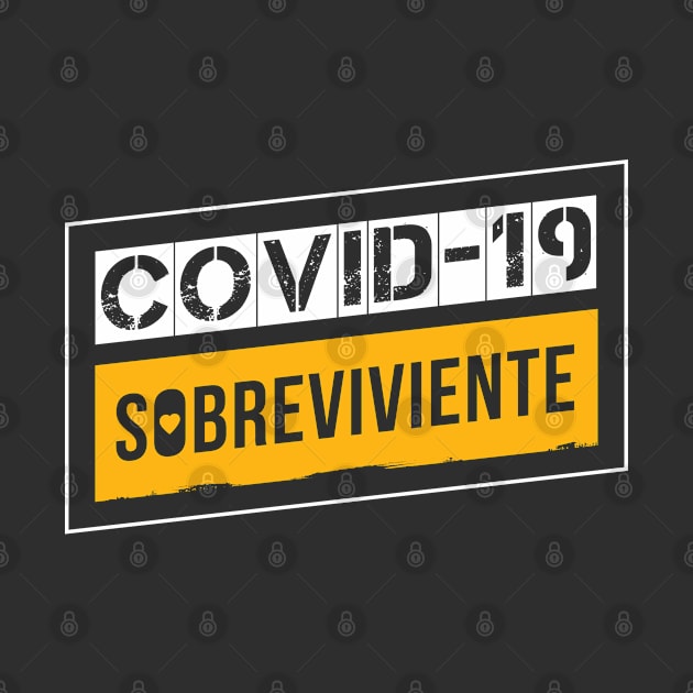 Covid-19 Sobreviviente White/Yellow (Coronavirus Survivor, Spanish Edition) by Optimix