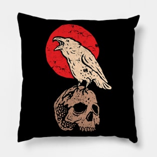 Raven Skull Pillow