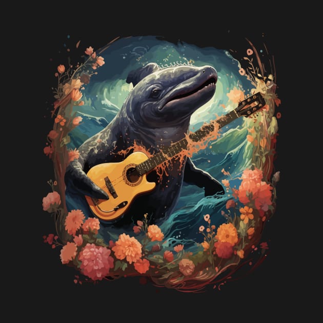 Whale Playing Guitar by JH Mart