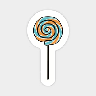 Fun Swirl Lolly Pop Cartoon Style Illustration Magnet