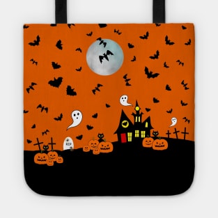 SPOOKY Season Happy Halloween Haunted House Tote