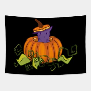 Pumpkin Cat - Cute Halloween Kitty Tapestry