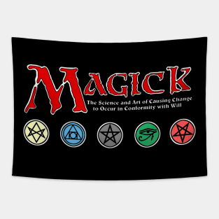 Magick, Aleister Crowley Style! - Trading Card Parody (Variant) Tapestry