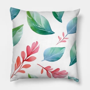 Petite Floral Foliage: Delicate Leaf Patterns Pillow